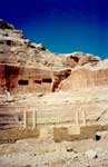 The theatre at Petra, cut through ealier Nabatean tombs; it seats around 6,000 people
