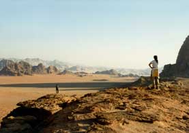 Looking across adi Rum from Jebel Qattar